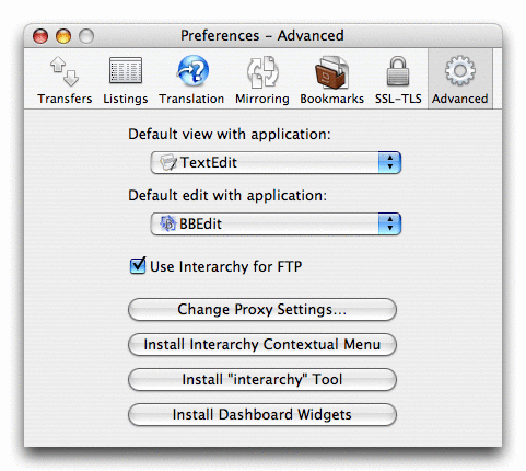 Preferences Window