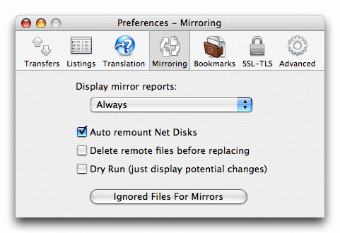 Preferences Window