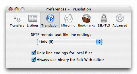 Preferences Window