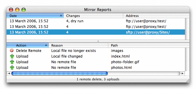 Mirror Reports Window